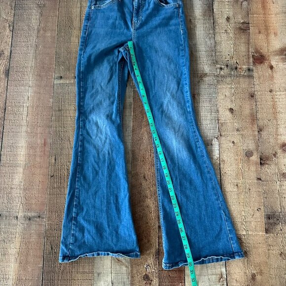 Topshop Moto Jamie Flare Blue Denim Jeans W28 - Picture 4 of 7